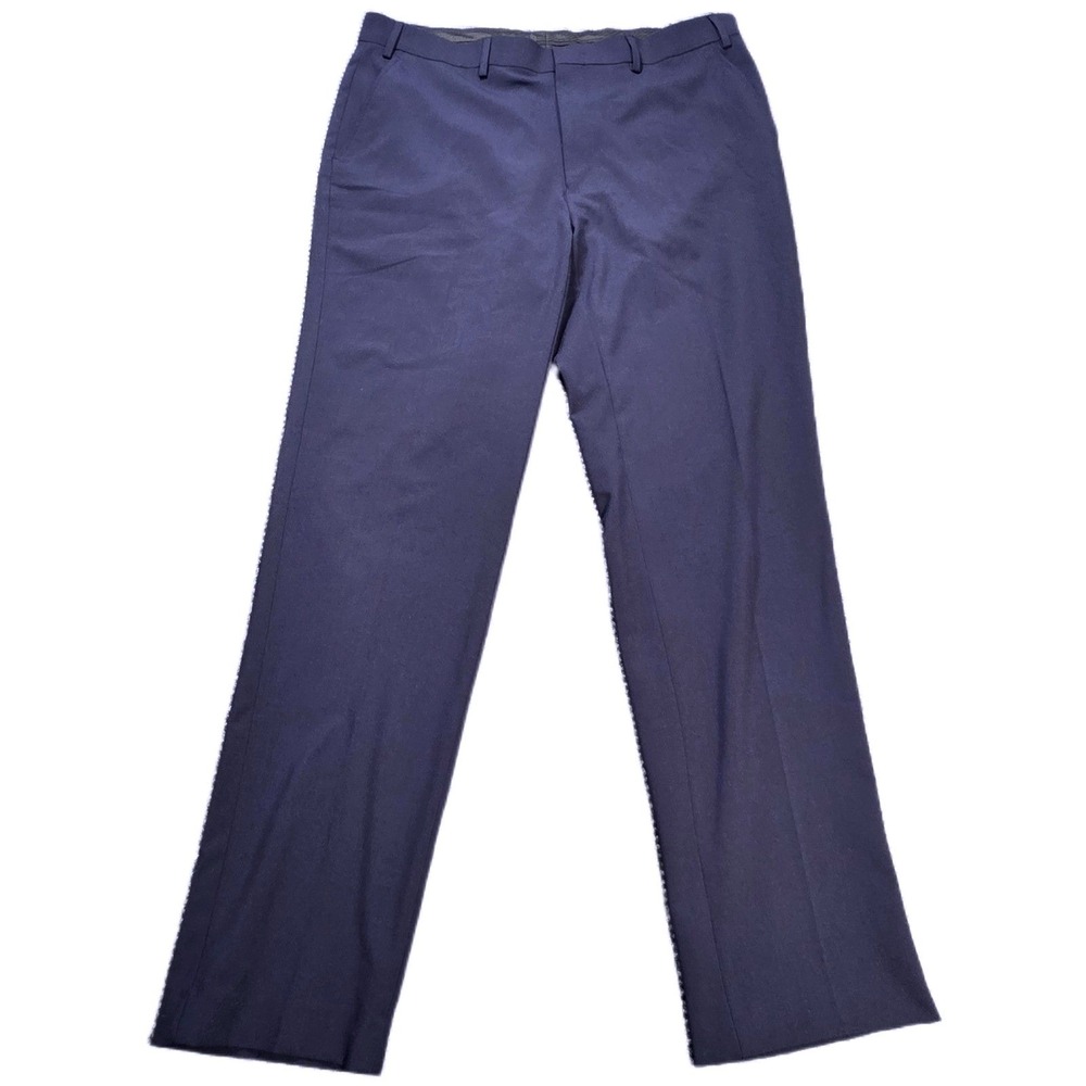 Calvin Klein Flat‎ Front Stretch Dress Pants 36W x 32L Navy Blue